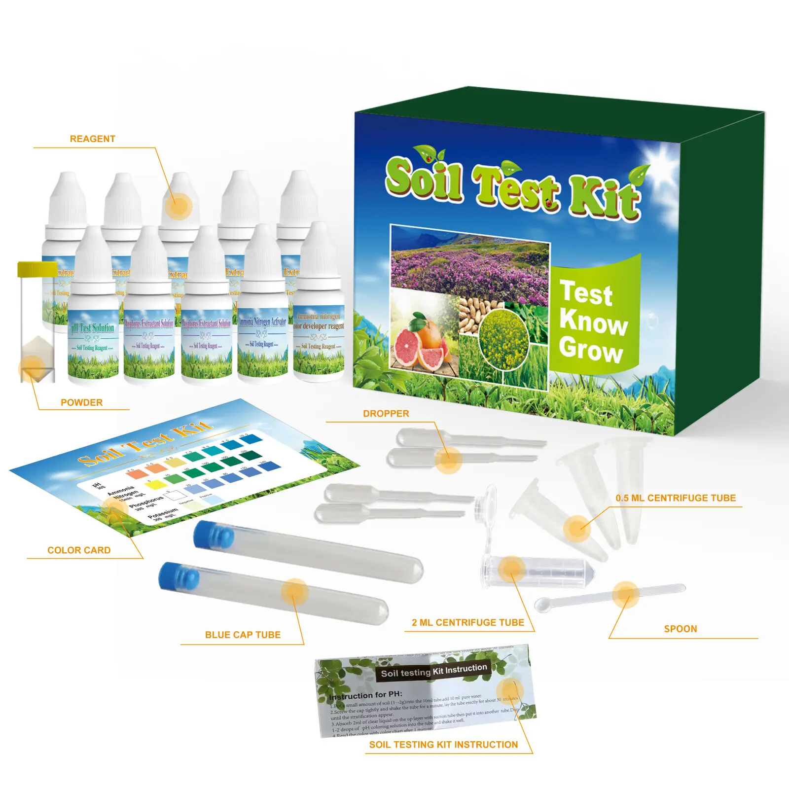 Kit analisis Nitrogen Kit uji reagen air tanah sayuran rumput rumah taman
