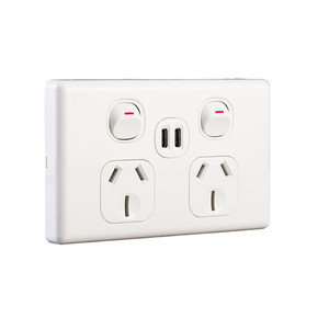 <strong>Australia</strong> Double Pole Gpo Socket 250V 10A Double Powerpoints With Dual 4.2A USB-C Type Socket - Product Image 4