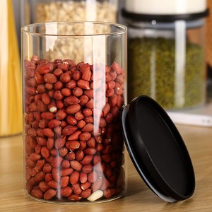 可堆叠厨房罐套装5个透明玻璃食品储物罐容器，带密闭竹盖 - Product Image 6