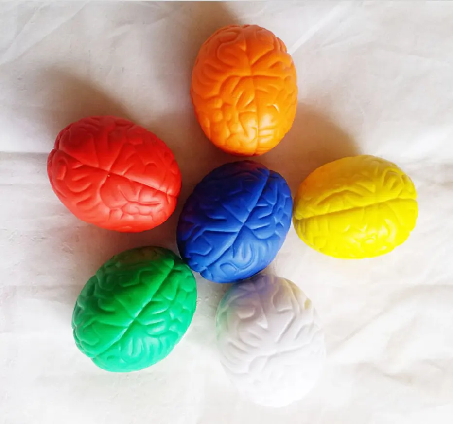 Fabrik heißer Verkauf benutzer definierte PU Squeeze Schaum Gehirn geformte Stress ball Pu Foam Squishy Brain Stress Ball Werbe spielzeug