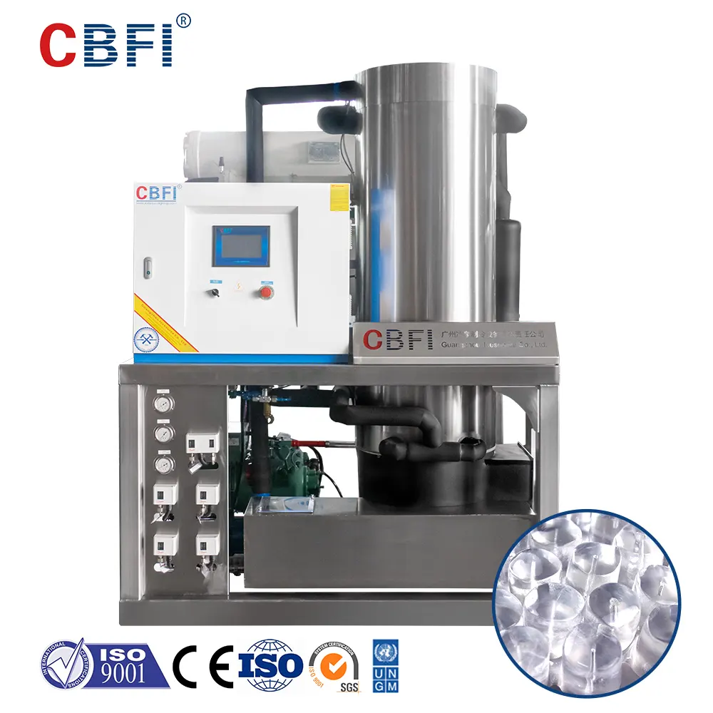 CBFI 1T 2 ton 5 10 15 20 25 30 Tons Automatic Tube Ice Making Machine/ Industrial Ice Maker for cool drinks