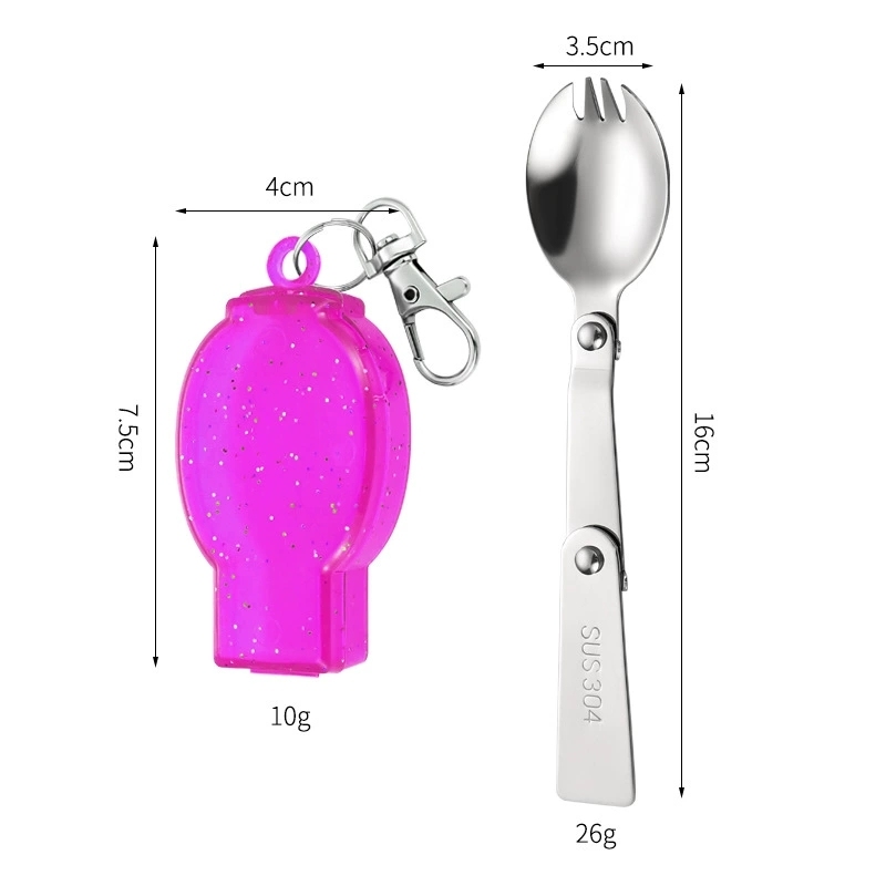Silver Salad Spork with rosy case
