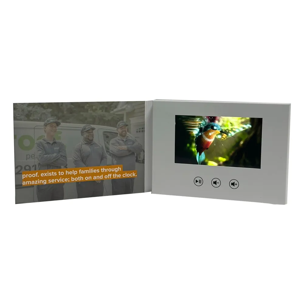 A6 4.3 inch IPS màn hình video Brochure Nhà cung cấp Trung Quốc tự chế kỹ thuật số LCD video Brochure thẻ Nhà cung cấp điện tử video thiệp chúc mừng