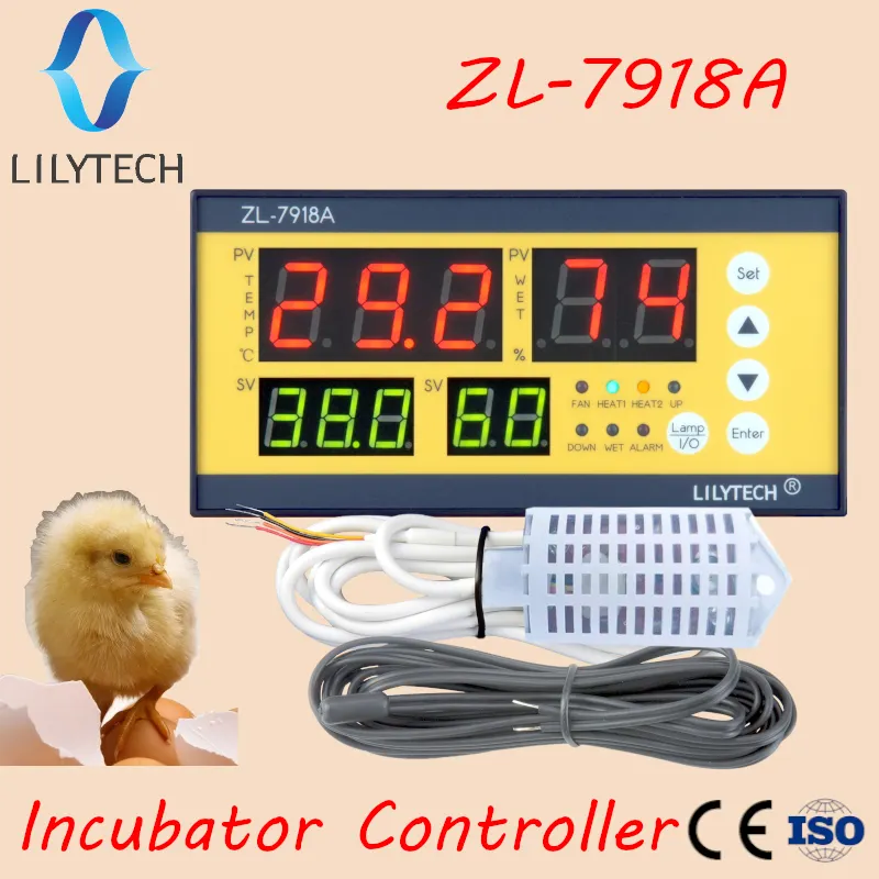 ZL-7918A, regolatore incubatrice dell'uovo, xm-18 cincubator, regolatore di temperatura e regolatore di umidità per incubatrice, Lilytech