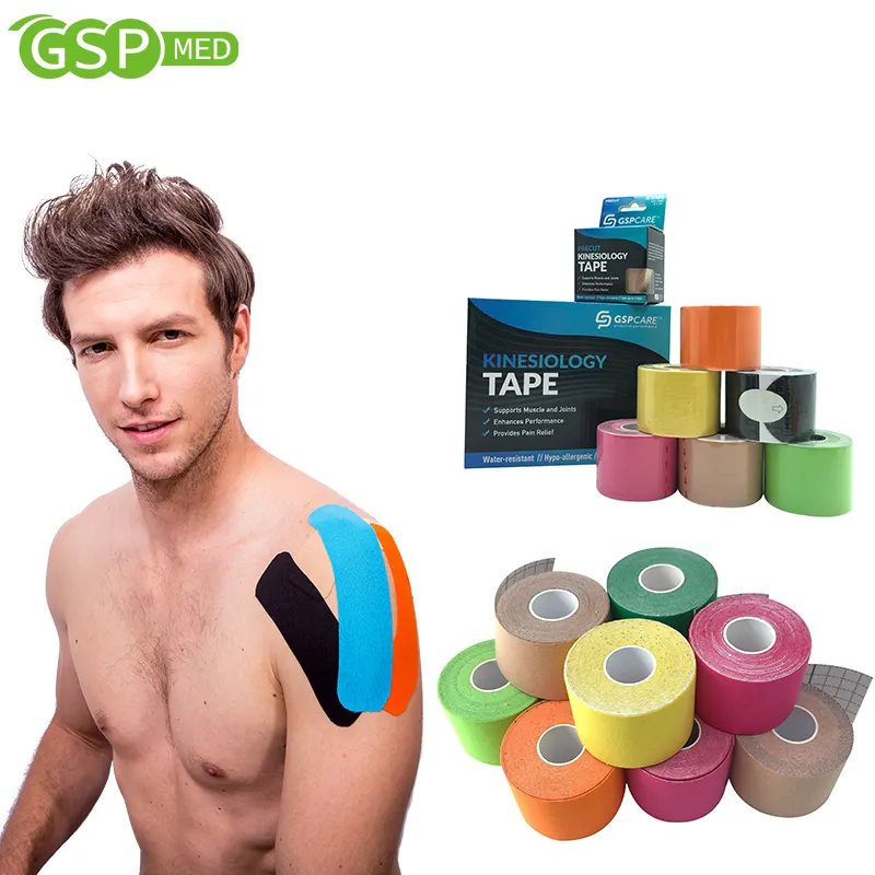 High Quality Water Resistant 95% Cotton 5% Spandex Athletic Sport athletics Kinesiology Tape