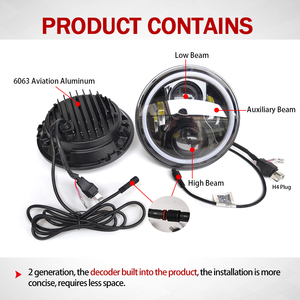 超高亮汽车照明系统12v 24v 50W 30W越野4x4角度眼睛RGB 7英寸LED大灯改装套件越野 - Product Image 6