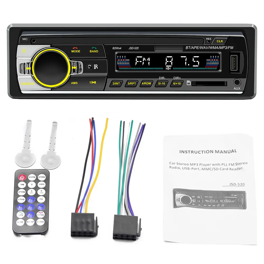 Rádio mp3 player para carro 1din, mais novo preço de fábrica, mp3 player com função dab bt/fm/usb/aux, estéreo, para carro universal