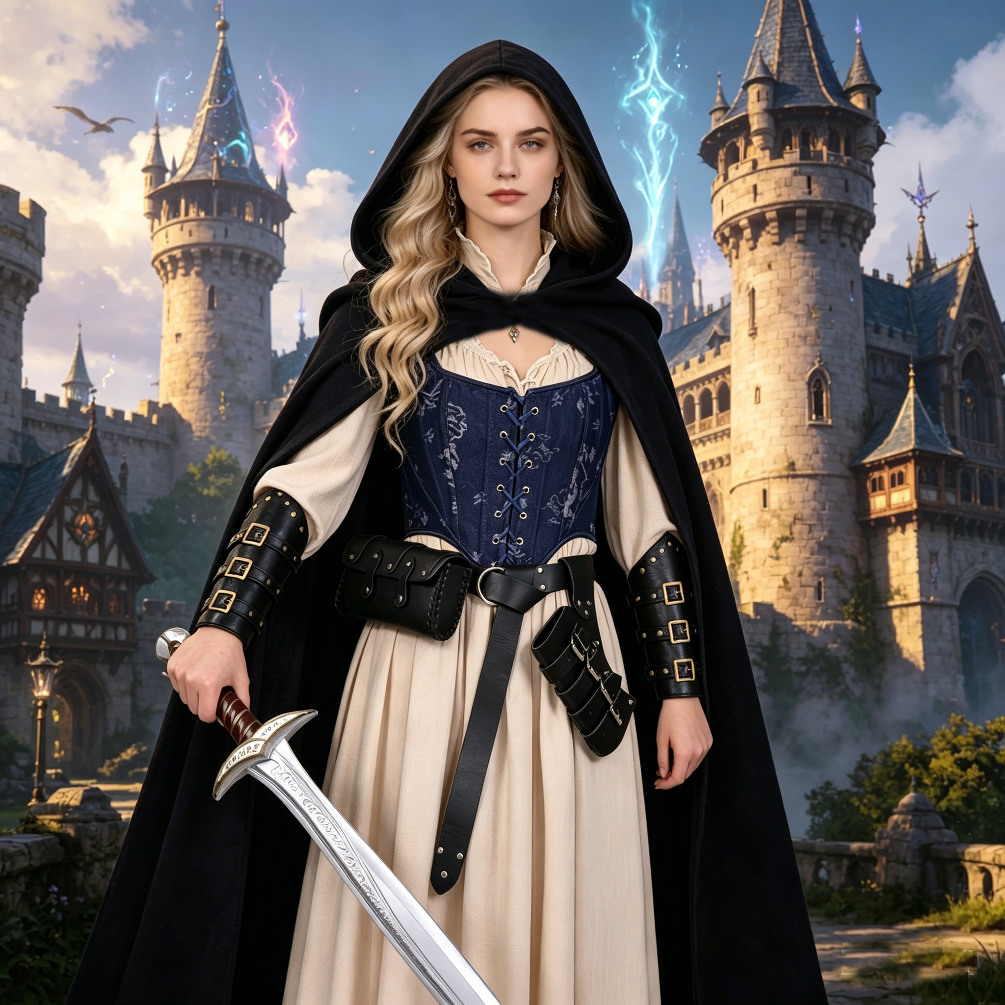 Black Cloak and Leather Suit