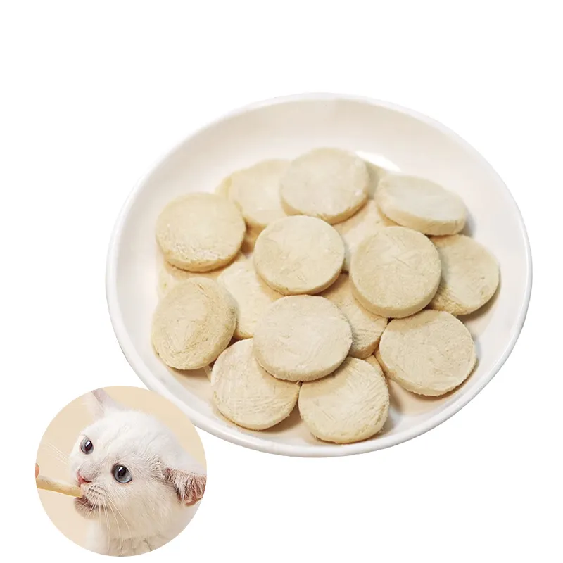 Snacks pour chats Biscuits lyophilisés au lait de chèvre et au poulet Calcium d'engraissement pour chats Nourriture pour chiens généralement faible en gras