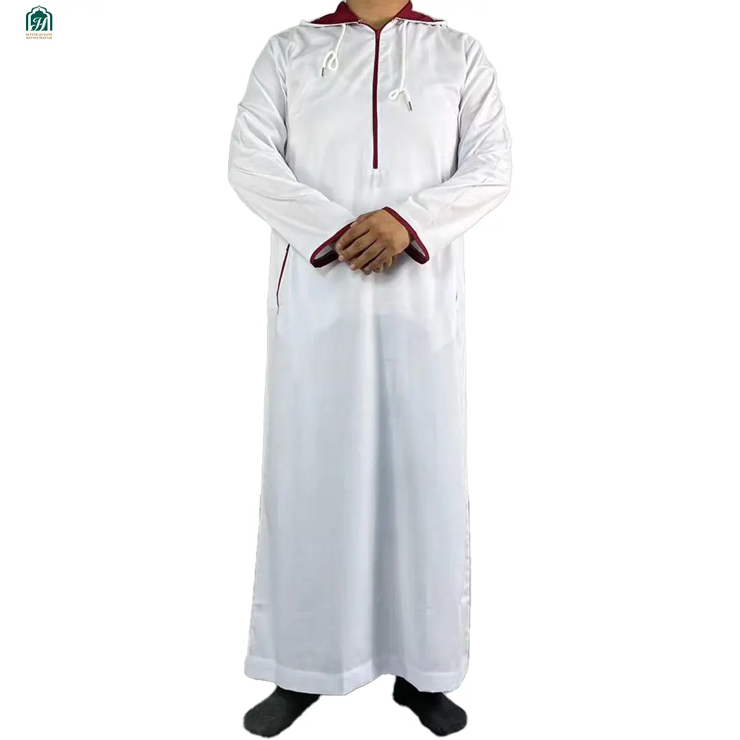 Vestido musulmán thobe con cremallera y bolsillo lateral para hombre, árabe, islámico, omani, thobe, abaya, mujer, gran oferta