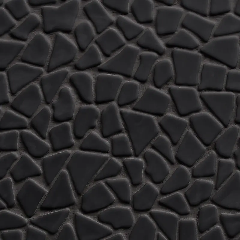 Sunwings ubin kerikil batu sungai mosaik kaca daur ulang | Stok di AS | Marmer hitam terlihat mosaik ubin dinding dan lantai