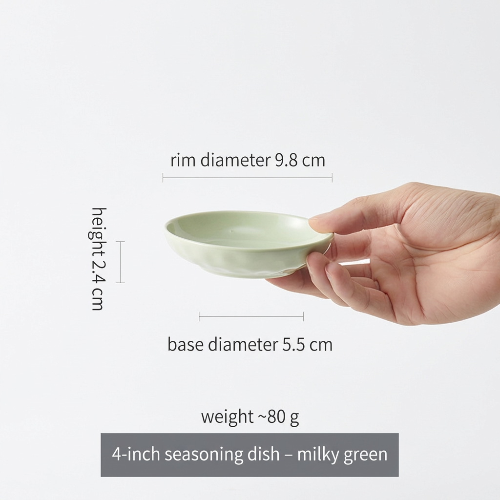 Plat à saveur de 4 pouces-vert crème
