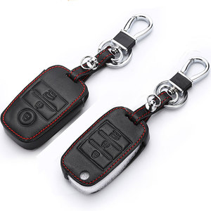 Genuine Leather Key Cover Leather Key Cases for Kia Ceed Cerato Sportage 2018 Optima <strong>K5</strong> Sportage 3/4 Button Remote <strong>Control</strong> - Product Image 1