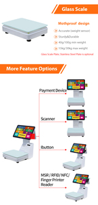 ZHONGJI 15.6 Touch Screen AI Label Barcode Digital Scale Preço Computing Barcode Scale Etiqueta Impressão Escala Hardware