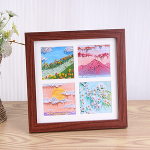 环保4个9开口拼贴相框多照片壁挂桌面展示无垫油画相框 - Product Image 1