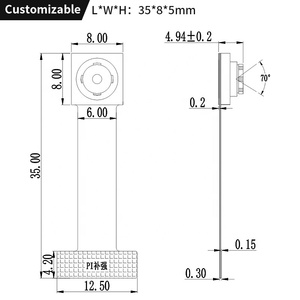 <strong>Support</strong> ESP32 Board GC0308 0.3MP 640*480 30fps with <strong>ISP</strong> No Distortion DVP Code Scanning Camera Module - Product Image 4