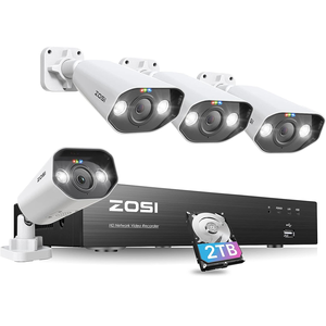 ZOSI 8CH 5MP Spotlight Home PoE <strong>Security</strong> Camera <strong>System</strong> 8CH 5MP NVR With 2TB HDD Outdoor PoE <strong>IP</strong> Cameras <strong>System</strong>