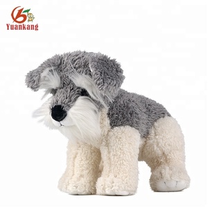 YK ICTI onaylı oyuncak fabrika peluş yumuşak oyuncak dolması Schnauzer köpek - Product Image 3