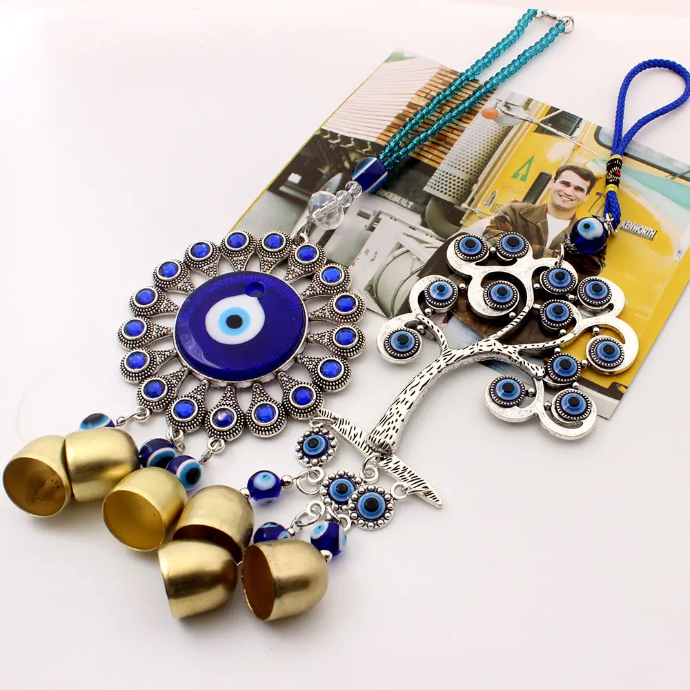 Eyes Home Hanging Ornament Life Tree Demon Eyes Wind Chime Bell Wholesale Turkish Blue Eco-friendly Love Feng Shui Crystal