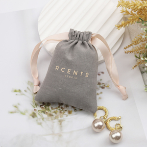Custom Logo Printed Canvas Drawstring Earrings Jewelry Bag Small Gift Drawstring Lipstick <strong>Key</strong> Chain Packaging Canvas <strong>Pouch</strong> - Product Image 6