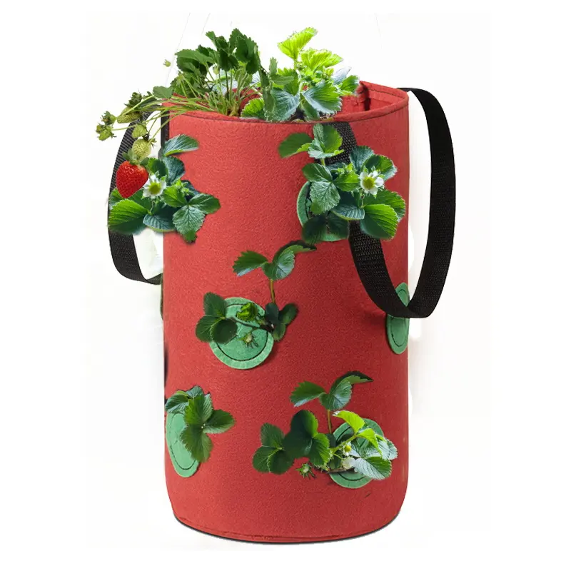 工場卸売通気性不織布ポット垂直ぶら下げイチゴ植物成長バッグ