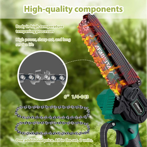 8 inch mini không dây xách tay <span class=keywords><strong>Chainsaw</strong></span> 21V pin không chổi than điện cưa xích cho cắt gỗ làm vườn - Product Image 2