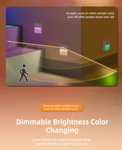 2025 New <strong>LED</strong> RGB Night Light with Motion <strong>Sensor</strong> USB Charging Suitable for Bedroom and Home <strong>Use</strong> - Product Image 3