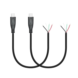 Kısa USB C 4 Pin çıplak tel açık uçlu tel 50cm, 20AWG 5V USB tip C erkek - Product Image 2