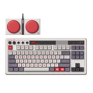 Toptan fiyat 8 Retro Retro 2.4G kablosuz tam anahtar tri-mod mekanik 87 tuşları beyaz eksen oyun klavyesi için BT/2.4G/kablolu
