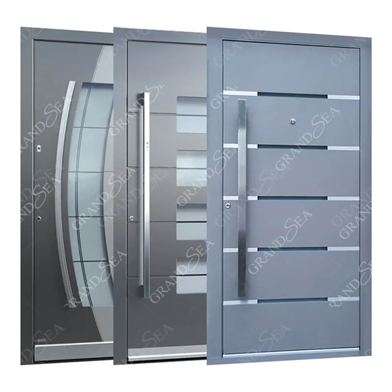 2024 Neuestes Design starker Edelstahl Eingangsbereich Sicherheit Diebstahlschutz Einzelfür einziger Tür im modernen Stil Edelstahl-Schwingtür