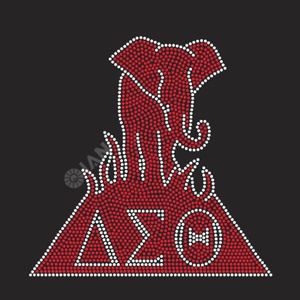 Heart <strong>Shape</strong> <strong>Delta</strong> Custom Sorority 1913 Crystal Heat Press Rhinestone Transfer Hotfix Sigma Iron on Motif for T Shirt - Product Image 3