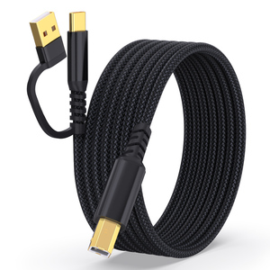 Factory Direct Gold Plated Nylon Braided AM to BM Cable <strong>Usb</strong> <strong>2.0</strong> 2 in 1 <strong>Usb</strong> Printer Cable for HP Canon Printer Camera Epson - Product Image 3