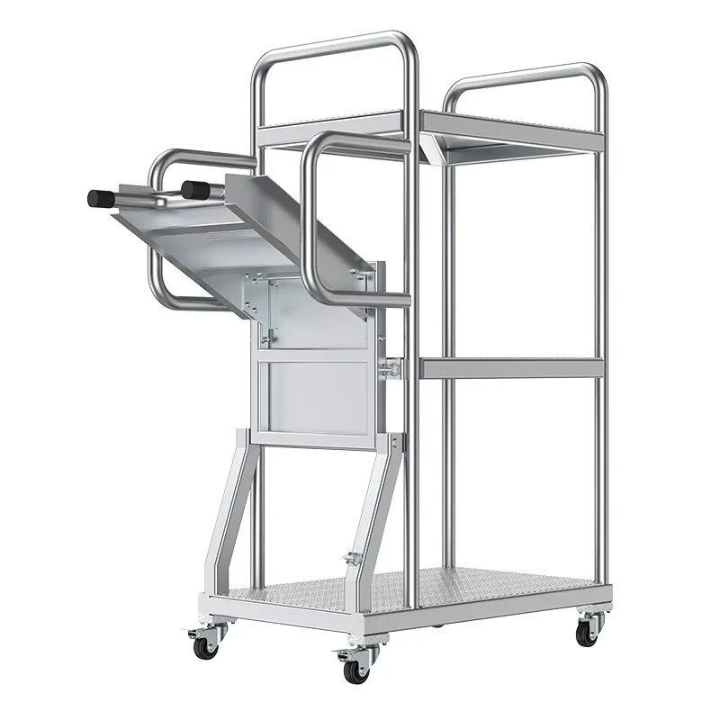 Aluminum Alloy Three Layer Cargo Truck Highly Versatile Hand Truck Second Floor Module With Aluminum Ladder Trolley