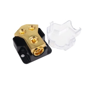 Factory Produce 2 Way 0/2/4 AWG Entrada 4/8/10 AWG Salida Amp Ground Terminal Distribution Block Splitter para Auto Boat Audio