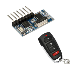 433-MHz-HF-Fernbedienungssender und 433-MHz-HF-Relais-Empfänger-Schaltermodul Drahtloser Schalter 4-Kanal-Ausgangssteuerschalter - Product Image 1