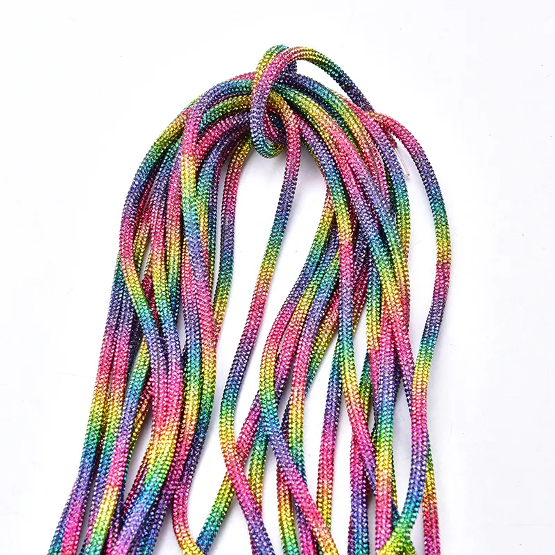 Aplique colorido strass tubo de guarnição, strass brilhante corda decoração ab cristal strass corrente tubo