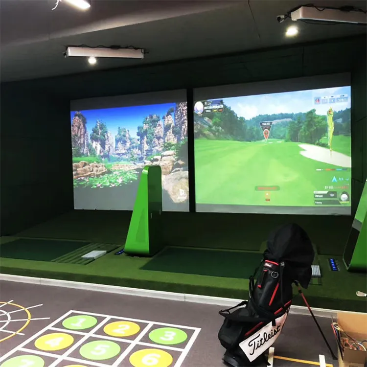 3d kapalı açık kullanılan oda ev sinema sistemi kapalı eğitim isabet oyunu golf spor projeksiyon ekranı simülatörü