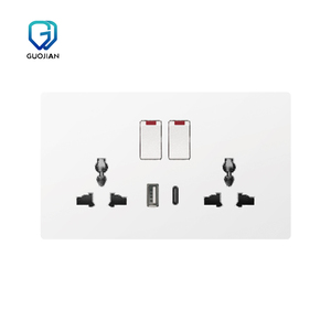 Presa elettrica universale Multi presa presa elettrica 2 gang 3pin Multi-funzionale con USB e tipo C - Product Image 1