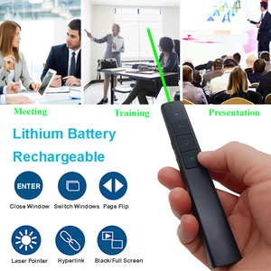 Power Point Remote Flip Clicker per Computer USB Presenter PPT Meeting presentazione Wireless Clicker puntatore luce verde - Product Image 6