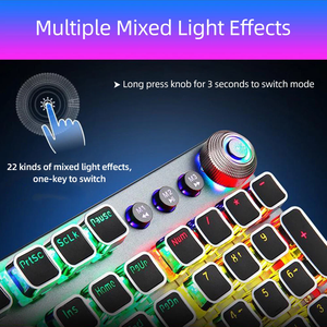 AULA F2088 Estilo de máquina de escribir Teclado mecánico para juegos Arco Iris LED retroiluminado Muñeca extraíble Teclado de computadora con cable USB - Product Image 5