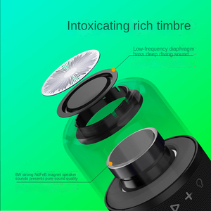彩色发光二极管灯TWS扬声器无线低音炮迷你户外HiFi音箱便携式扬声器