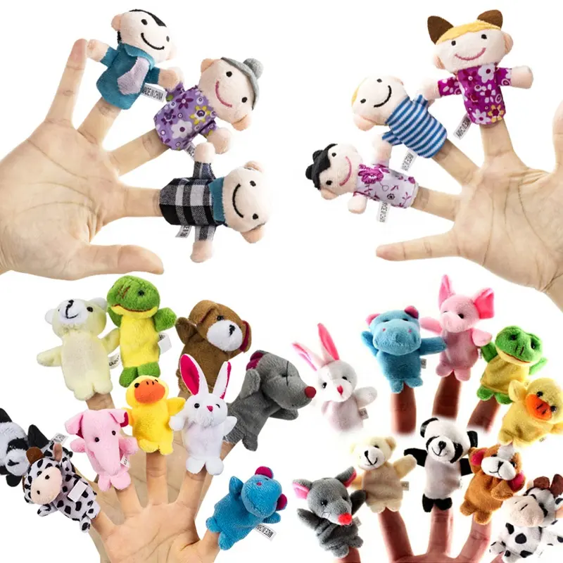 Set di pupazzi da dito personalizzati-morbidi animali peluche giocattoli marionette da dito per bambini Mini figure di peluche assortimento di giocattoli per ragazzi e ragazze