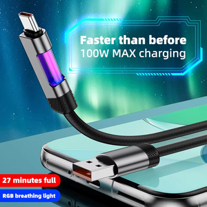 2025 yeni stil kablo şeffaf şerit renkli lamba kablosu hızlı şarj hızlı veri transferi tabletler Ultra dayanıklı usb kablosu - Product Image 2