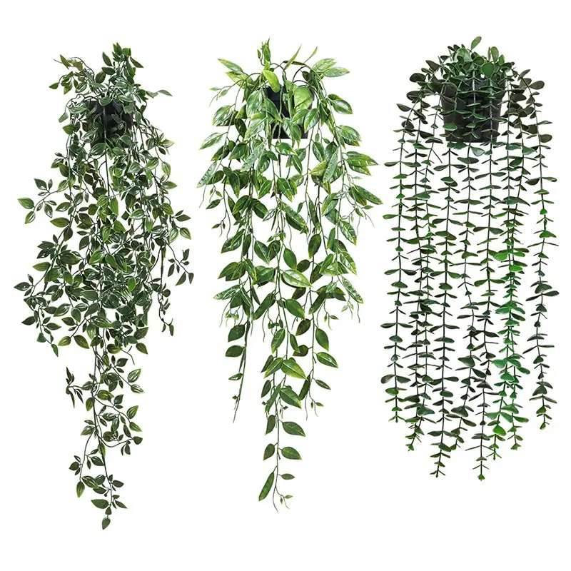 SN-M174 piante finte appese in vaso verde pianta finta Decor falso eucalipto Mandala vite pianta artificiale appesa con vaso