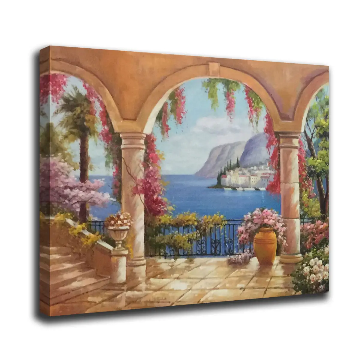 Art original peint à la main paysage tropical panoramique peinture à l'huile sur toile du parc national belle œuvre sur cadre en bois