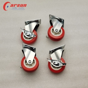 50mm軽量家具<span class=keywords><strong>PU</strong></span>キャスターホイールロックスチール金属プレートキャスターボールベアリング回転式リジッドブレーキOEMカスタマイズ可能