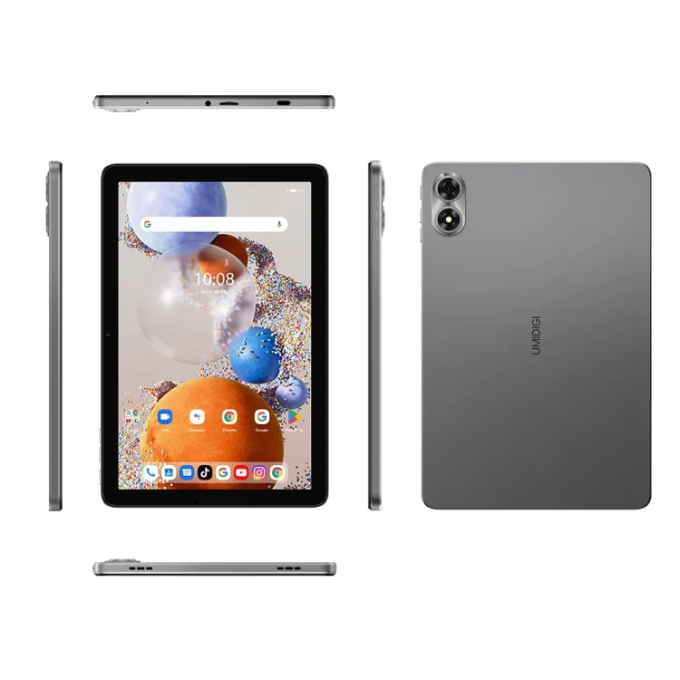 Android 13 Umidigi G1 Tab Tablet 10.1 pouces 4GB 64GB WIFI 6 Gris Quad Core Pad 6000mAh 8MP Main AI Camera Slim Tablet PC