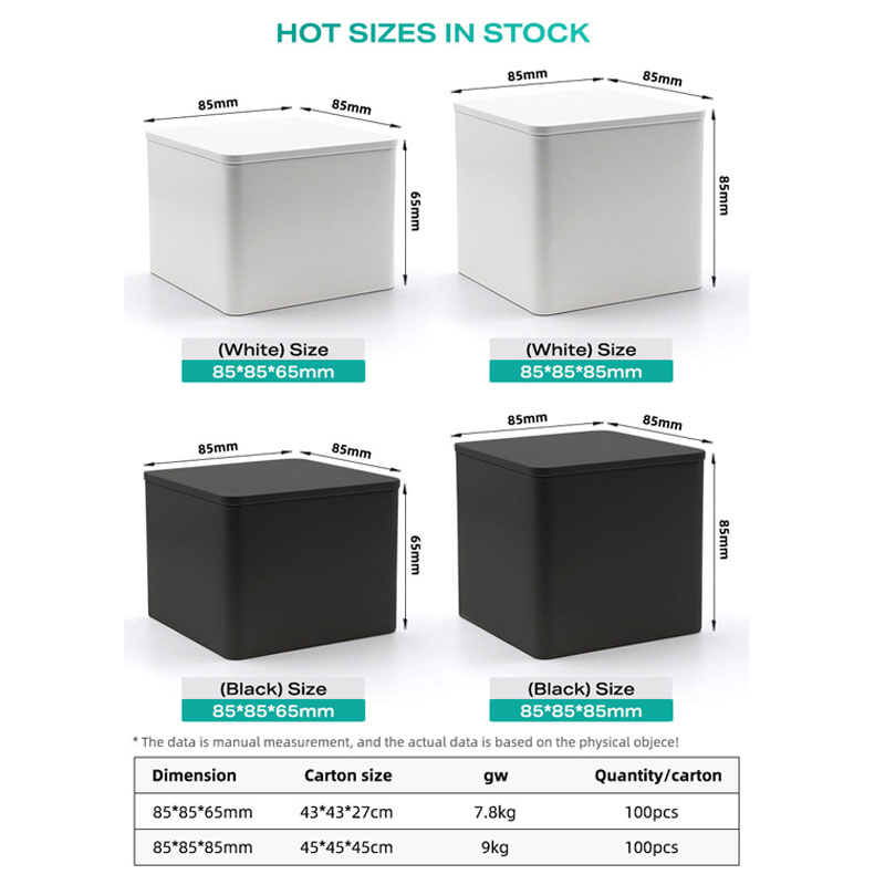 Caja de hojalata cuadrada