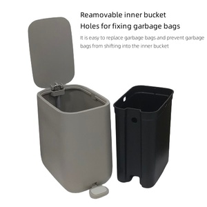 Bote de basura de diseño delgado para espacio estrecho, cubo de basura de plástico de moda, contenedor de basura silencioso con tapa para Baño - Product Image 2