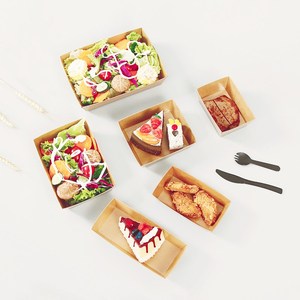 กล่องบรรจุอาหารทิ้งสำหรับอาหารที่แตกต่างกันกับพาร์ทิชันเดียว - Product Image 3